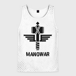 Мужская майка без рукавов Manowar glitch на светлом фоне