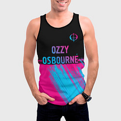 Майка-безрукавка мужская Ozzy Osbourne - neon gradient посередине, цвет: 3D-черный — фото 2