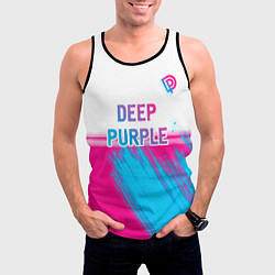 Майка-безрукавка мужская Deep Purple neon gradient style посередине, цвет: 3D-черный — фото 2
