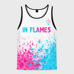 Мужская майка без рукавов In Flames neon gradient style посередине