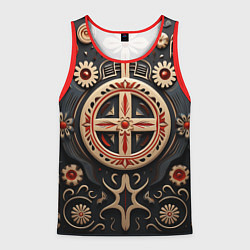 Майка-безрукавка мужская Орнамент в славянской стилистике, цвет: 3D-красный