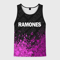 Майка-безрукавка мужская Ramones rock legends посередине, цвет: 3D-черный