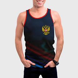 Майка-безрукавка мужская Спортивная россия герб, цвет: 3D-красный — фото 2