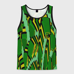 Мужская майка без рукавов Зеленая псевдокамуфляжная геометрия