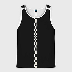 Мужская майка без рукавов Иллюзия заполненного пространства черный клетка и