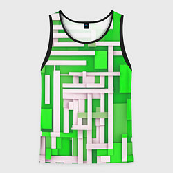 Мужская майка без рукавов Полосы на зелёном фоне