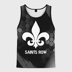 Мужская майка без рукавов Saints Row glitch на темном фоне