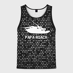 Майка-безрукавка мужская Papa Roach glitch на темном фоне, цвет: 3D-черный