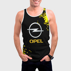 Майка-безрукавка мужская Opel желтые краски, цвет: 3D-белый — фото 2