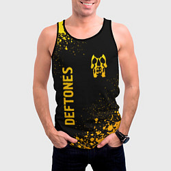 Майка-безрукавка мужская Deftones - gold gradient вертикально, цвет: 3D-черный — фото 2