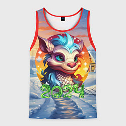 Мужская майка без рукавов Новогодний дракон 2024