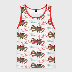 Майка-безрукавка мужская Паттерн с русским драконом, цвет: 3D-красный