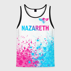 Мужская майка без рукавов Nazareth neon gradient style посередине