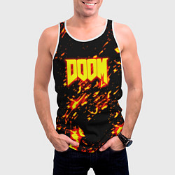 Майка-безрукавка мужская Doom огненный стиль ад марса, цвет: 3D-белый — фото 2