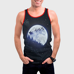 Майка-безрукавка мужская Рождественская ночь, цвет: 3D-красный — фото 2