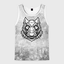 Майка-безрукавка мужская Texture - дикий кабан, цвет: 3D-белый