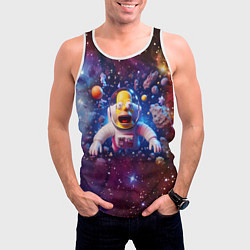 Майка-безрукавка мужская Homer Simpson in space - ai art, цвет: 3D-белый — фото 2