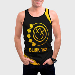 Майка-безрукавка мужская Blink 182 - gold gradient, цвет: 3D-черный — фото 2