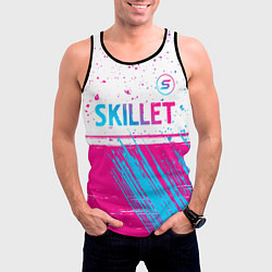 Майка-безрукавка мужская Skillet neon gradient style посередине, цвет: 3D-черный — фото 2