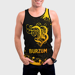Майка-безрукавка мужская Burzum - gold gradient, цвет: 3D-черный — фото 2
