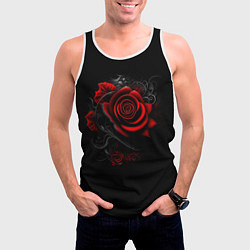 Майка-безрукавка мужская Алая роза, цвет: 3D-белый — фото 2