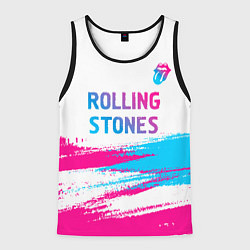 Майка-безрукавка мужская Rolling Stones neon gradient style посередине, цвет: 3D-черный