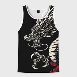 Майка-безрукавка мужская Japanese dragon - irezumi - art, цвет: 3D-белый