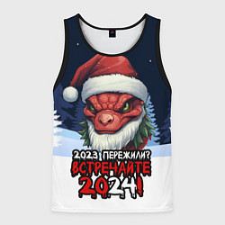Майка-безрукавка мужская Красный злой дракон 2024, цвет: 3D-черный