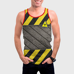 Майка-безрукавка мужская Сталь и биологическая опасность, цвет: 3D-красный — фото 2