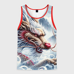 Майка-безрукавка мужская Свирепый японский дракон - искусство, цвет: 3D-красный