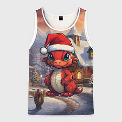 Мужская майка без рукавов Дракоша 2024 новогодний символ года