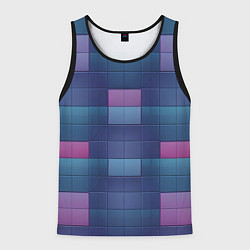 Майка-безрукавка мужская Фиолетовые квадраты, цвет: 3D-черный