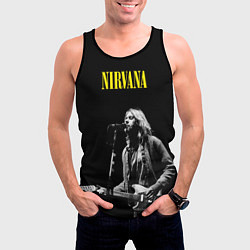 Майка-безрукавка мужская Группа Nirvana Курт Кобейн, цвет: 3D-черный — фото 2