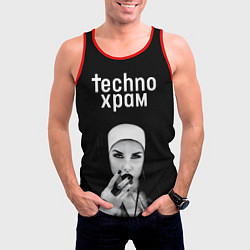 Майка-безрукавка мужская Techno храм монашка с перстнем, цвет: 3D-красный — фото 2