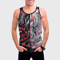 Майка-безрукавка мужская Адский доспех в царапинах, цвет: 3D-черный — фото 2