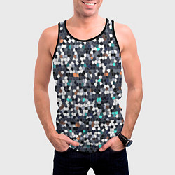 Майка-безрукавка мужская Мозаика серый, цвет: 3D-черный — фото 2