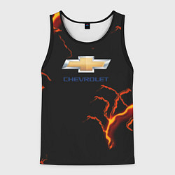 Майка-безрукавка мужская Chevrolet лого шторм, цвет: 3D-черный