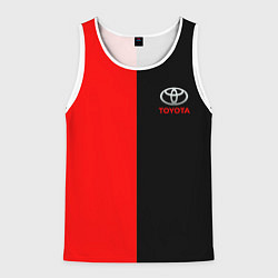 Майка-безрукавка мужская Toyota car красно чёрный, цвет: 3D-белый