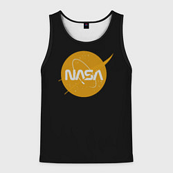 Майка-безрукавка мужская NASA yellow logo, цвет: 3D-черный