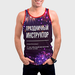 Майка-безрукавка мужская Праздничный инструктор: фейерверк, цвет: 3D-красный — фото 2
