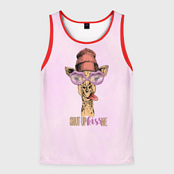 Майка-безрукавка мужская Гламурный жираф, цвет: 3D-красный