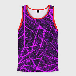 Майка-безрукавка мужская Фиолетовая паутина на чёрном фоне, цвет: 3D-красный