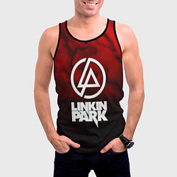 Майка-безрукавка мужская Linkin park strom честер, цвет: 3D-черный — фото 2