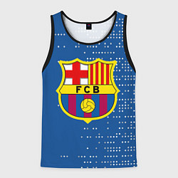 Майка-безрукавка мужская Футбольный клуб Барселона - логотип крупный, цвет: 3D-черный