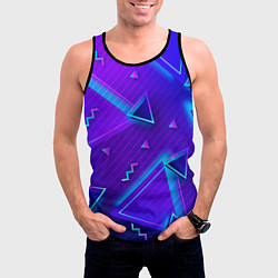 Майка-безрукавка мужская Neon Pattern colored, цвет: 3D-черный — фото 2