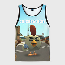 Майка-безрукавка мужская Chicken Gun - shooter, цвет: 3D-черный