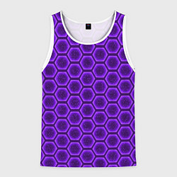 Майка-безрукавка мужская Энергетический щит - фиолетовый, цвет: 3D-белый