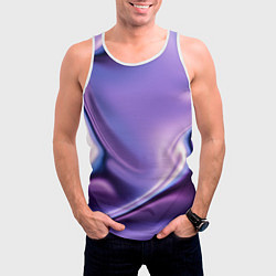 Майка-безрукавка мужская Голография - изгибающийся металлический фиолетовый, цвет: 3D-белый — фото 2
