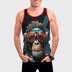 Майка-безрукавка мужская Крутая обезьяна в очках, цвет: 3D-красный — фото 2
