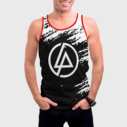 Майка-безрукавка мужская Linkin Park - black and white, цвет: 3D-красный — фото 2